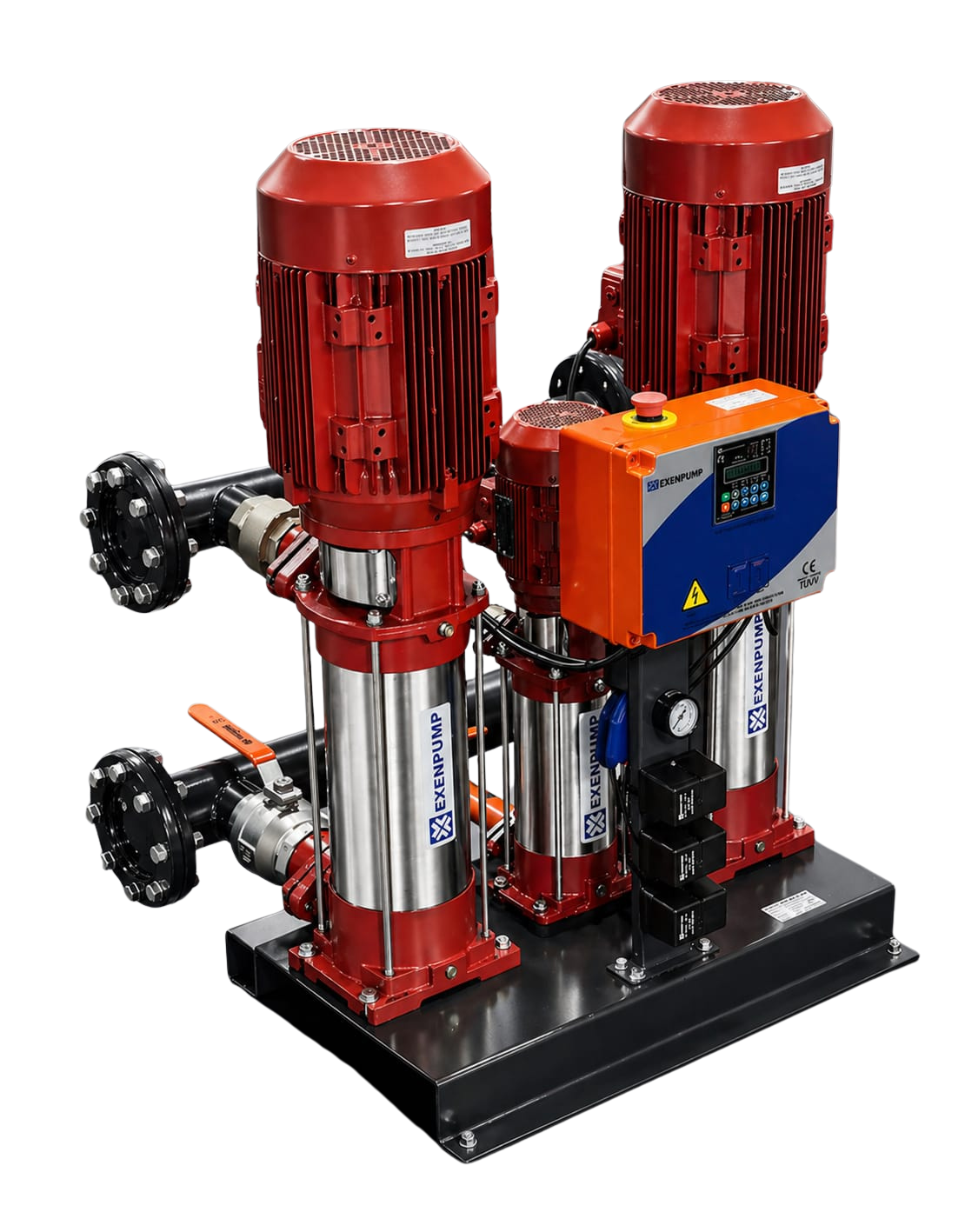 EXDP-Y 2/3004-J208 (2x45m³/h-60mSS+2m³/h-70mSS) 2 Elektrik + 1 Jokey Yangın Hidroforu