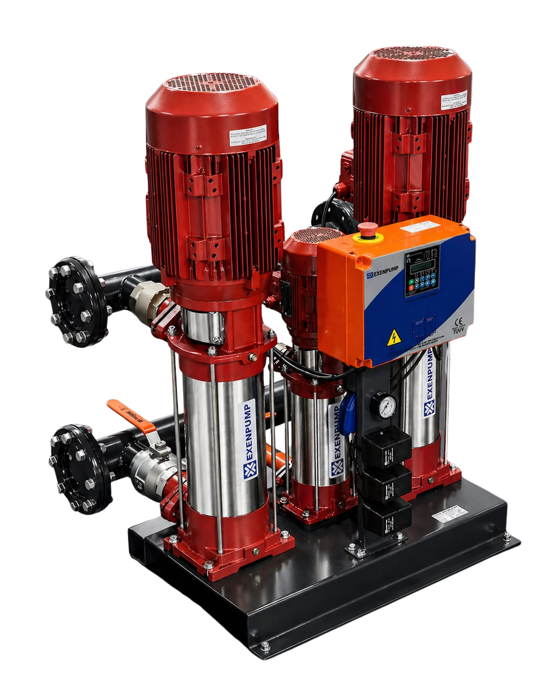 EXDP-Y 2/3004-J208 (2x45m³/h-60mSS+2m³/h-70mSS) 2 Elektrik + 1 Jokey Yangın Hidroforu
