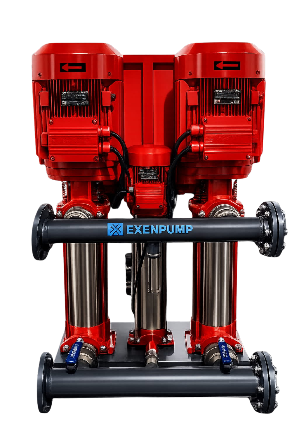 EXDP-Y 2/3005-J210 (2x45m³/h-75mSS+2m³/h-90mSS) 2 Elektrik + 1 Jokey Yangın Hidroforu