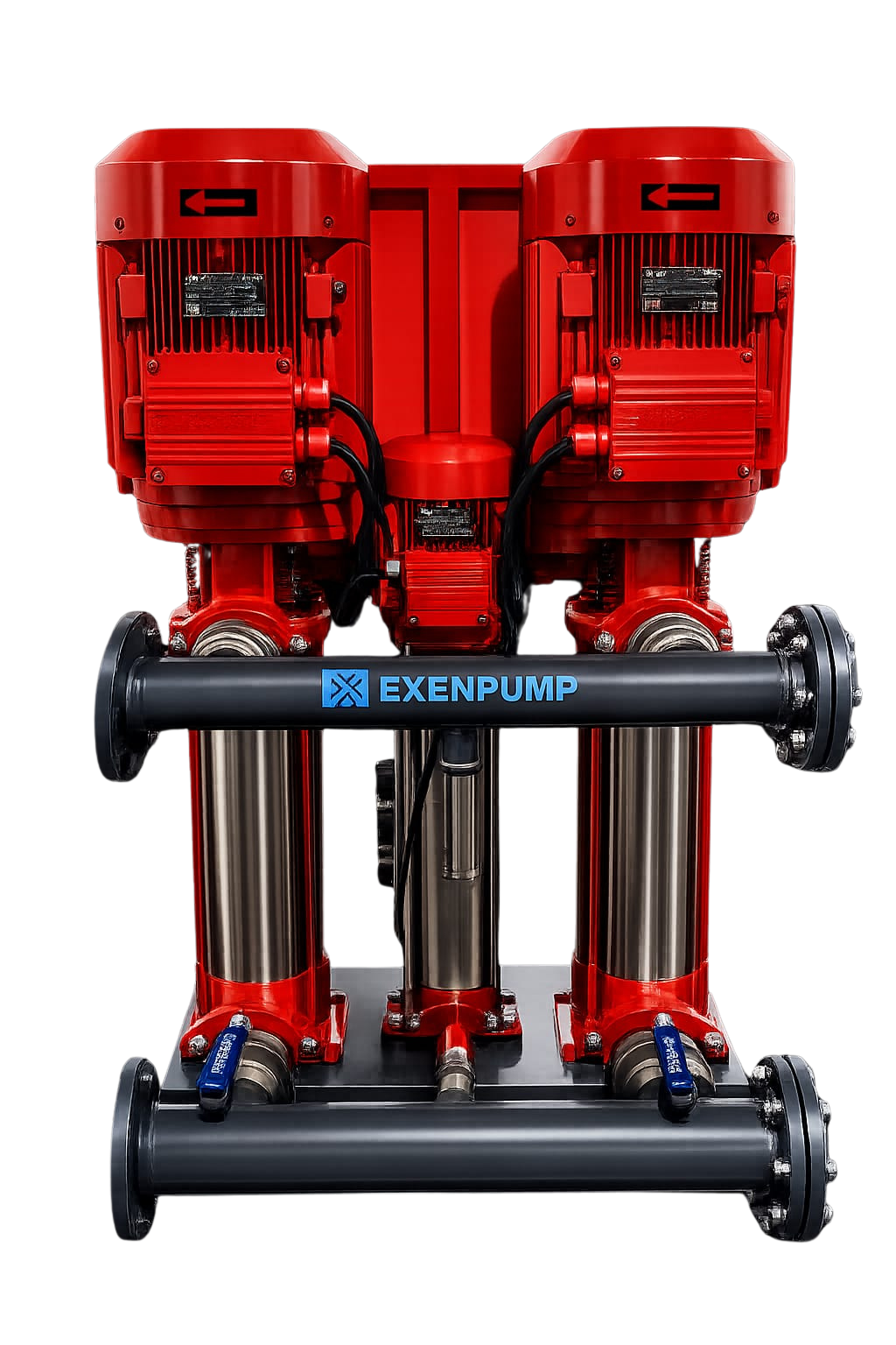 EXDP-Y 2/4004-J208 (2x60m³/h-60mSS+2m³/h-70mSS) 2 Elektrik + 1 Jokey Yangın Hidroforu