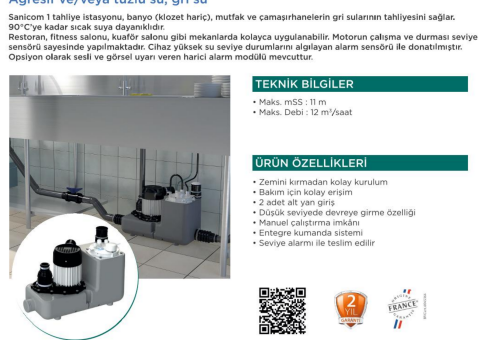 SANICOM 1 Gri Su Tahliye Ünitesi