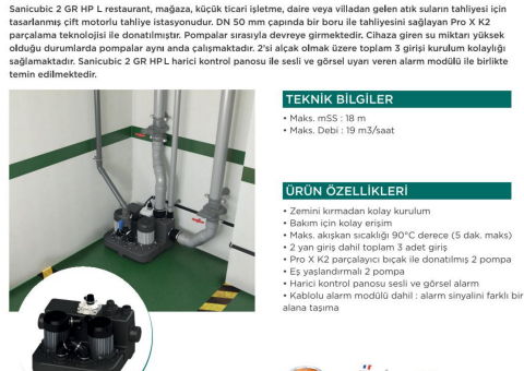SANICUBIC 2 GR HP L Tanklı Atık Su Tahliye Ünitesi