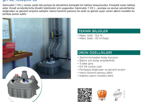 SANICUBIC 1 VX L Tanklı Atık Su Tahliye Ünitesi