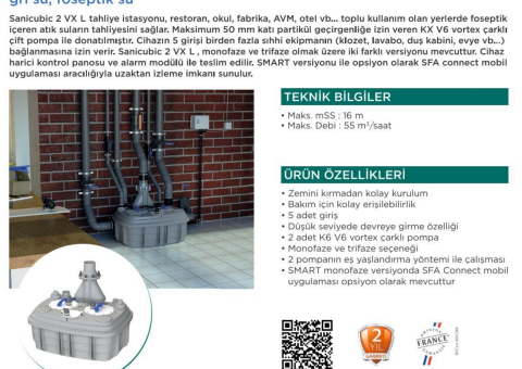 SANICUBIC 2 VX S L Tanklı Atık Su Tahliye Ünitesi