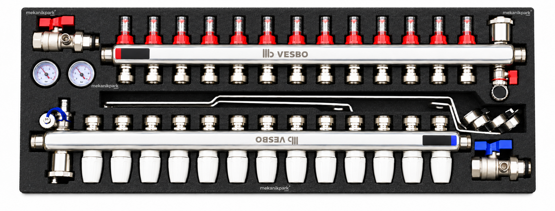 Vesbo Comfort X 13 Çıkışlı Paslanmaz Çelik Debi Ayarlı Kollektör Seti