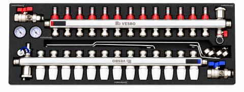Vesbo Comfort X 13 Çıkışlı Paslanmaz Çelik Debi Ayarlı Kollektör Seti