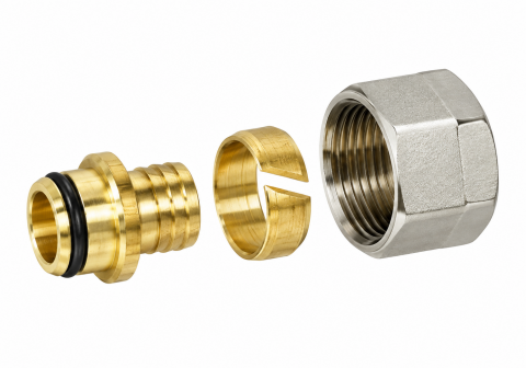FRÄNKISCHE ff-therm Nikelaj Kaplamalı Eurokonus Boru Bağlantı Rakoru 16×2 mm × G3/4 — 10 adet