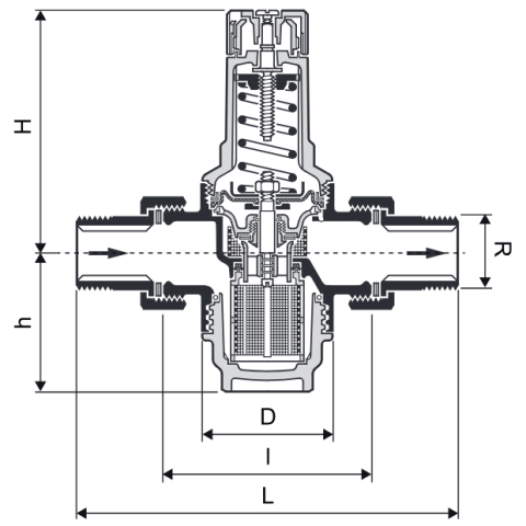 D06F-11/2A DN40 1½″ Entegre Filtreli Basınç Düşürücü Vana