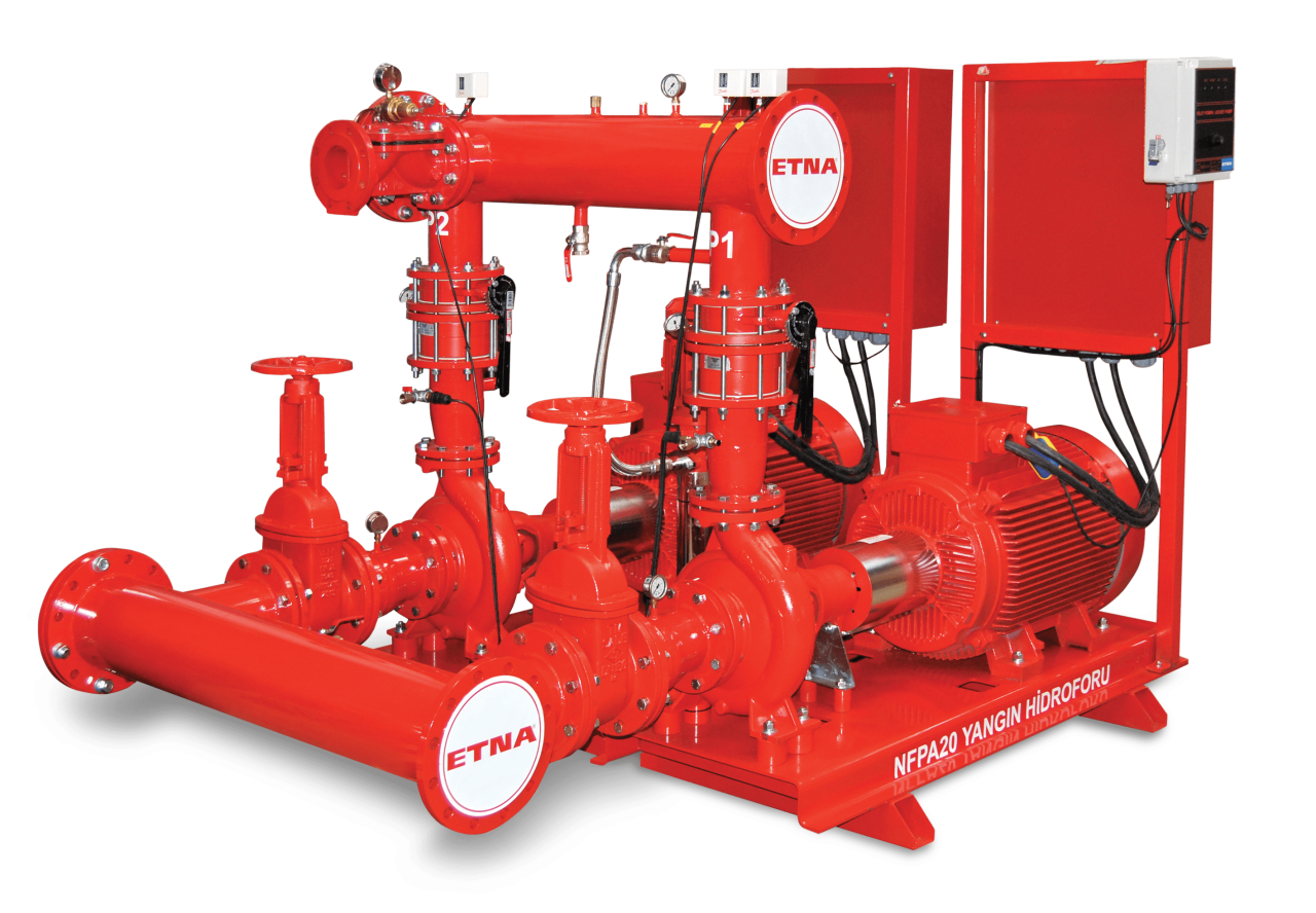 ETN YN-B 65/26-2-30 - 10-7 (70m³/h-70mSS) 2Elektrik+1Jokey NFPA20 Yangın Pompası Seti