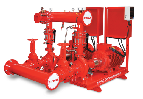ETN YN-B 65/26-2-30 - 10-7 (70m³/h-70mSS) 2Elektrik+1Jokey NFPA20 Yangın Pompası Seti