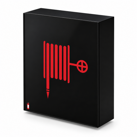 UB71 Black Dekoratif Yangın Dolabı (Siyah Cam)