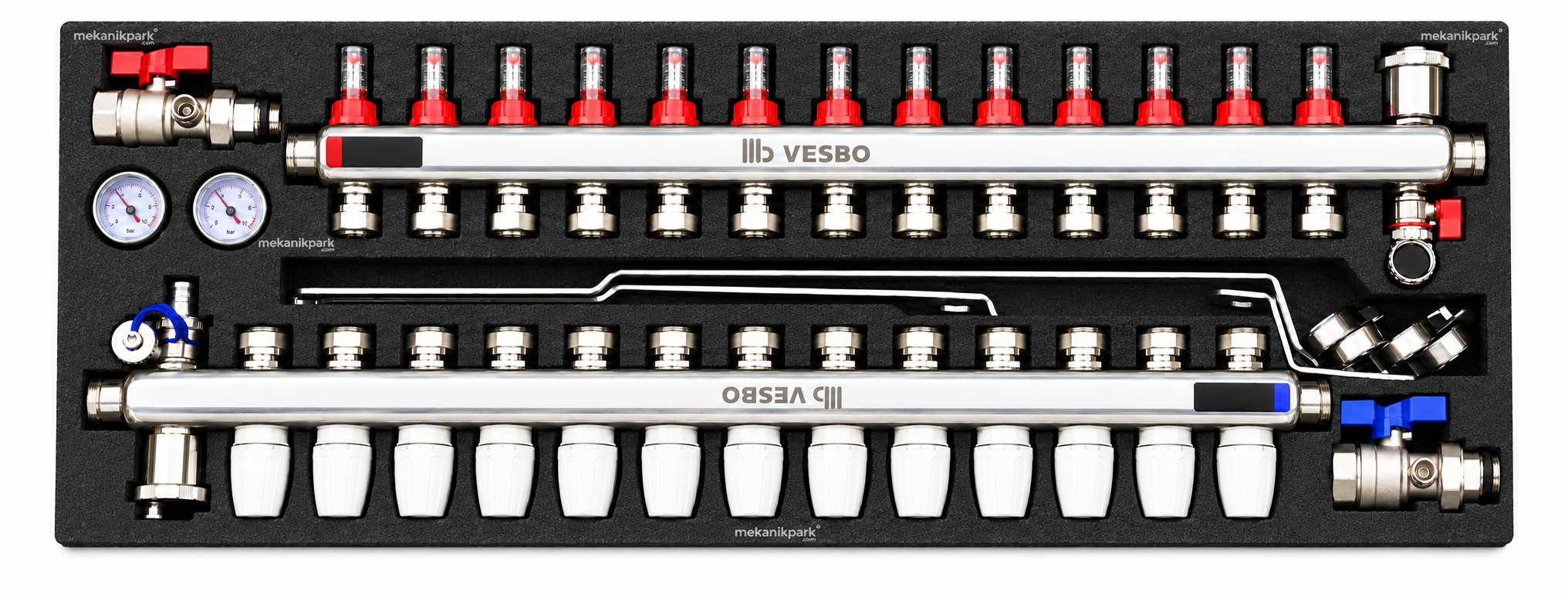 Vesbo Comfort X 13 Çıkışlı Paslanmaz Çelik Debi Ayarlı Kollektör Seti