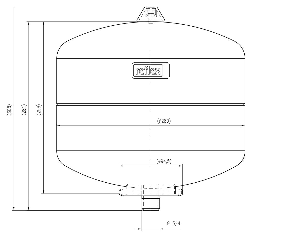 DE 12 üretici teknik ölçü çizimi